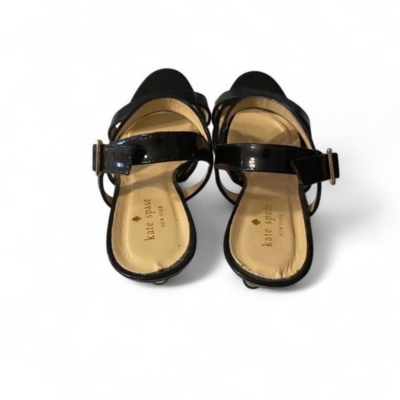 Kate Spade‎ Glossy Black Wedge Sandals - Picture 5 of 8